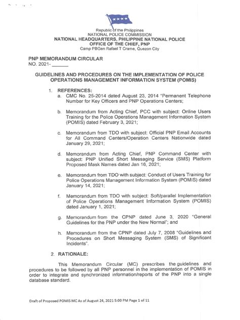 (Attachment) Proposed PNP MC On POMIS .